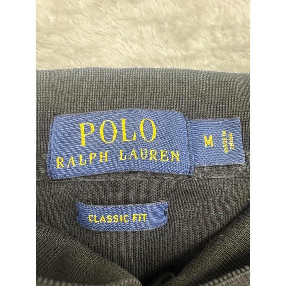 Polo Ralph Lauren Black Classic Fit Multicolored Pony Soft Cotton Polo Shirt Med
